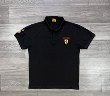 Vintage 1996 Ferrari F1 Racing Big Logo Polo Shirt Men Size M Black