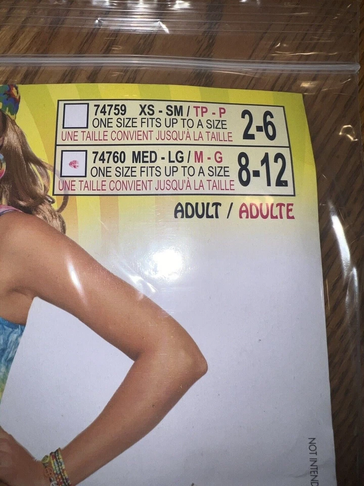 Hippie Belted Pants Adult Womens M/L Halloween 60s Costume Party Accessory New - Image 4 of 4