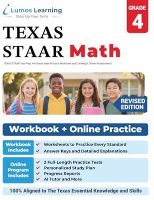 TEXAS STAAR Test Prep: 4th - Paperback, by Learning Lumos; Test - Acceptable