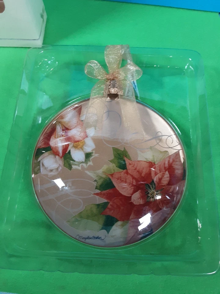 DEMDACO CHRISTMAS ORNAMENT BY MARJOLEIN BASTIN 2008 POINSETTIA # 16714, NIB - Image 2 of 4