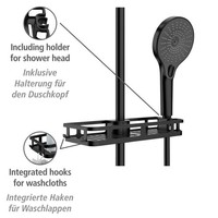 Wenko Duschablage Libertà Schwarz Duschregal Mit Haken Ohne Bohren Matt
