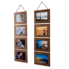 Aries Vertical Wall Decor Picture Frames 4x6 Inch, 8 Opening Photo Collage Se...
