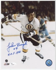 JSA Certified Authenticated Auto Photographs Johnny Bucyk COA HOF