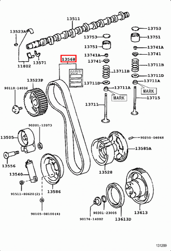 Genuine Toyota LandCruiser HZJ77 HZJ75 HZJ73 HZJ70 1HZ 4.2 Diesel Timing Belt - Picture 9 of 10