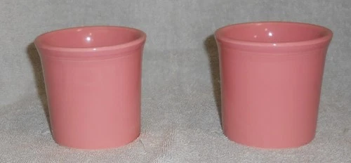 2 FIESTAWARE PINK 8 OUNCE RING HANDLE MUGS