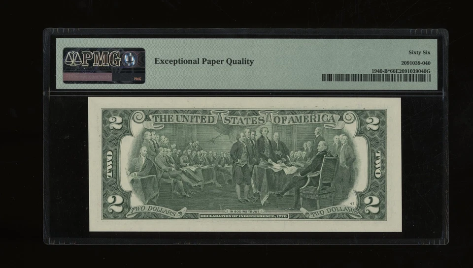 DBR 2013 $2 FRN New York Gem STAR Fr. 1940-B* PMG 66 EPQ Serial B00318474* - Image 2 of 2