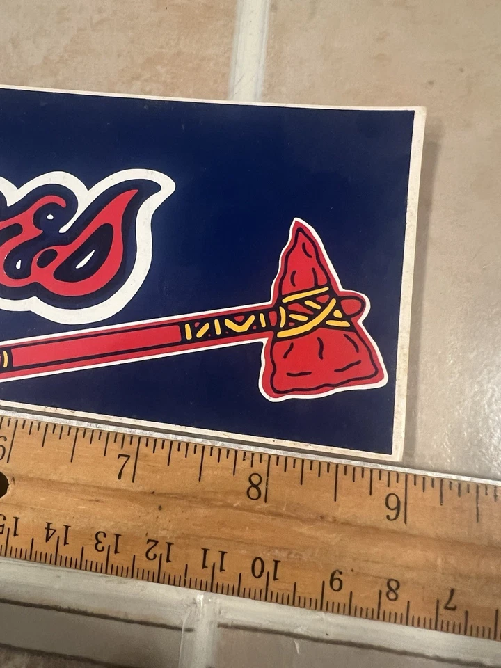 Atlanta Braves Vintage Bumper Sticker MLB Baseball 1990s USA NOS 9x3” - Image 3 of 4
