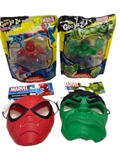 Marvel Goo Jit Zu, Hulk Crunchy Figure, Spider-Man Stretchy Toy, Marvel Masks,