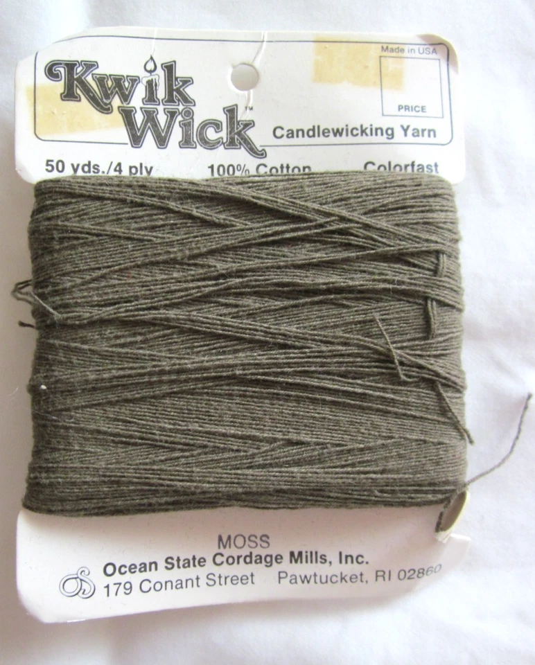 Kwik Wick 4 Ply Candlewicking Yarn ~ Lot of 3  ~ Fern, Moss, Black ~ 50 yds Each - Image 2 of 4