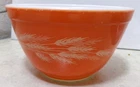 vtg 401 Pyrex Autumn Harvest Wheat 750ml  Wheat Orange Small Nesting Mixing Bowl