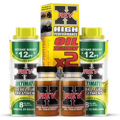 REV X Super Ultimate Kit for Diesel - High-Performance Oil Additive - 4 fl. o...