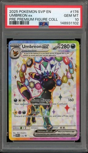 Pokemon Umbreon ex Prismatic Evolutions Premium Figure Coll. Promo #176 PSA 10