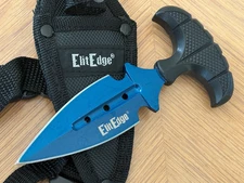 3” Fixed Blade Blue Dagger style knife with Sheath Hunting New in box