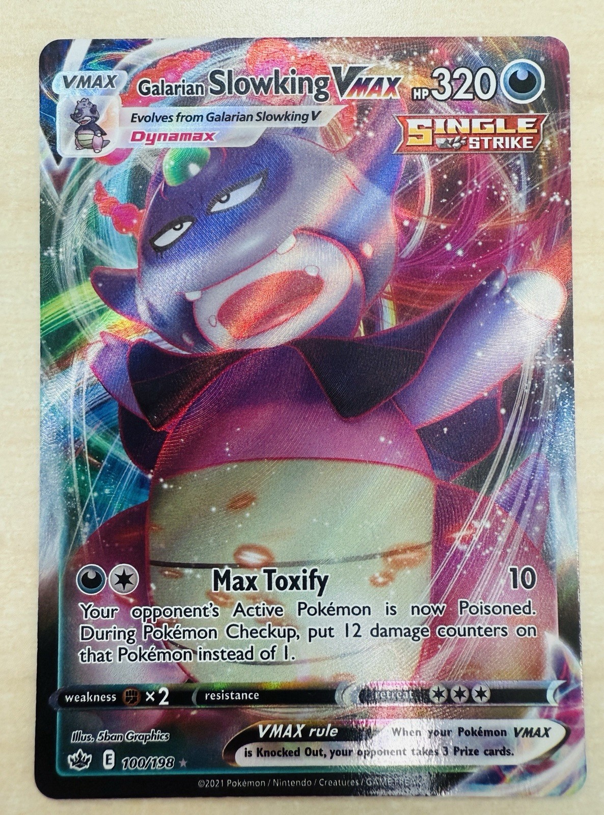 Galarian Slowking VMAX 100/198 - Chilling Reign Ultra Rare Holo Pokemon [NM]