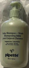 Pipette Baby Shampoo + Wash Fragrance Free Gentle 351 ml 11.8 fl oz Sealed