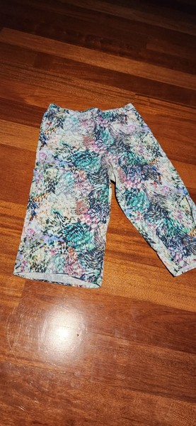 Blue Illusion Multicoloured Funky Cropped Linen Pants Size XL