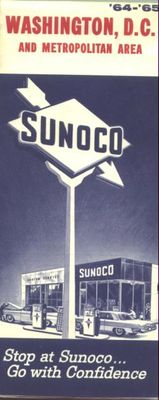 1964/65 Sunoco Washington DC Vintage Road Map 
