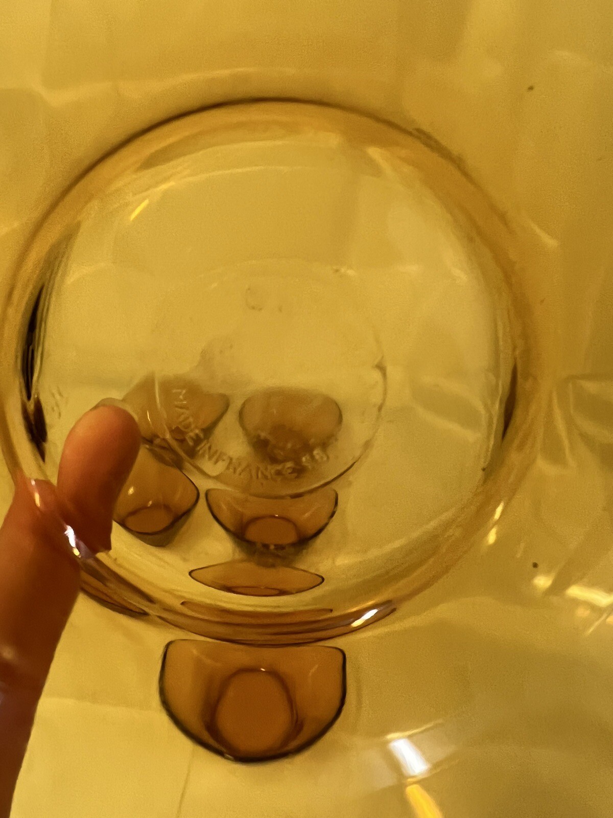 Duralex Dessert Bowls Amber Glass Cereal Bowls x 6 1960s 70s Vintage