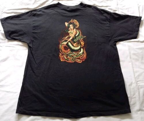 VINTAGE NO FEAR MENS FRONT & BIG BACK PRINT BLACK GRAPHIC PRINT T-SHIRT SIZE XL - Picture 4 of 8