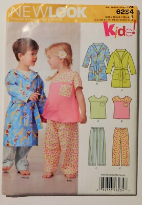 NEW LOOK 6234TODDLERS' Sewing Pattern TOP, PANTS AND ROBE