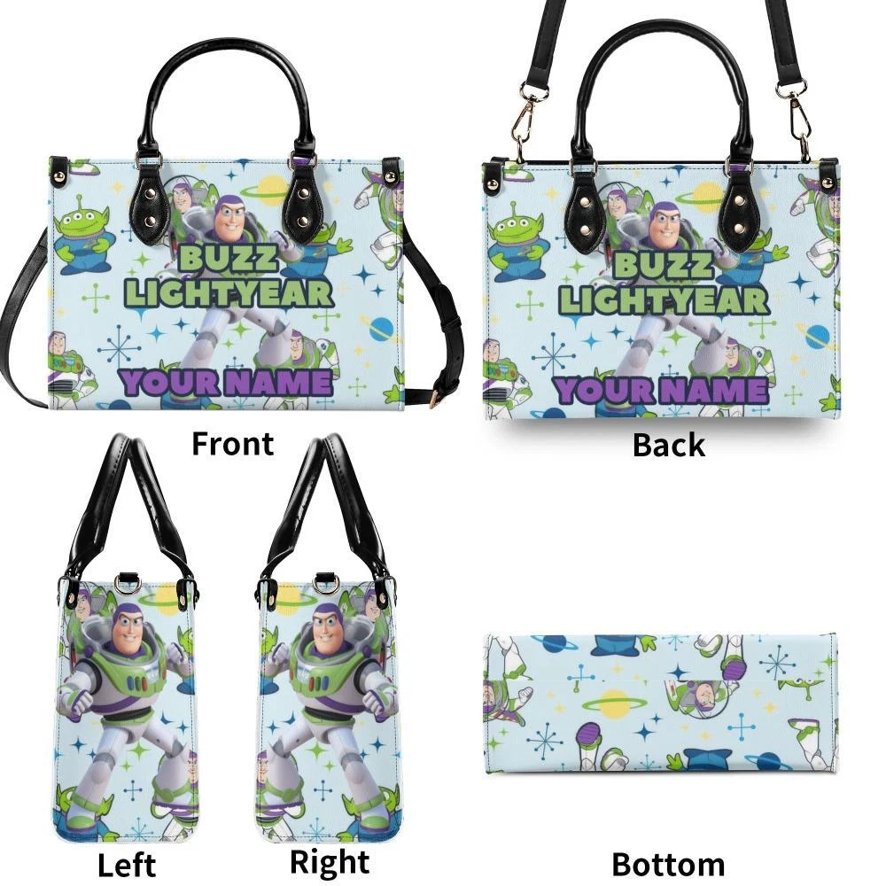 Personalized Buzz Lightyear Luxury Women PU Leather Handbag, Natural Material,