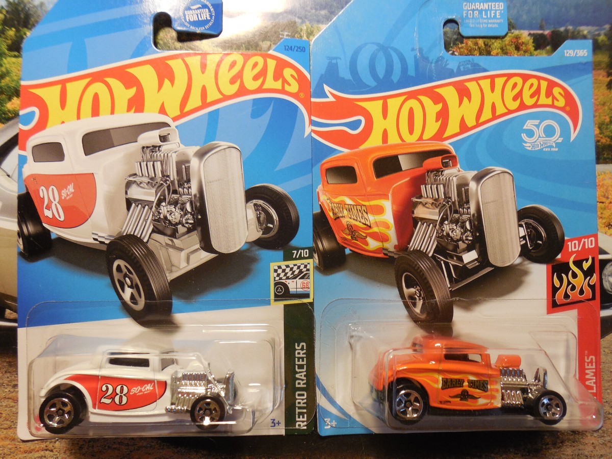 Hot Wheels 1932 32 Ford LOT 4 COUPE HOT RODS PEARL & CHROME FLAMES