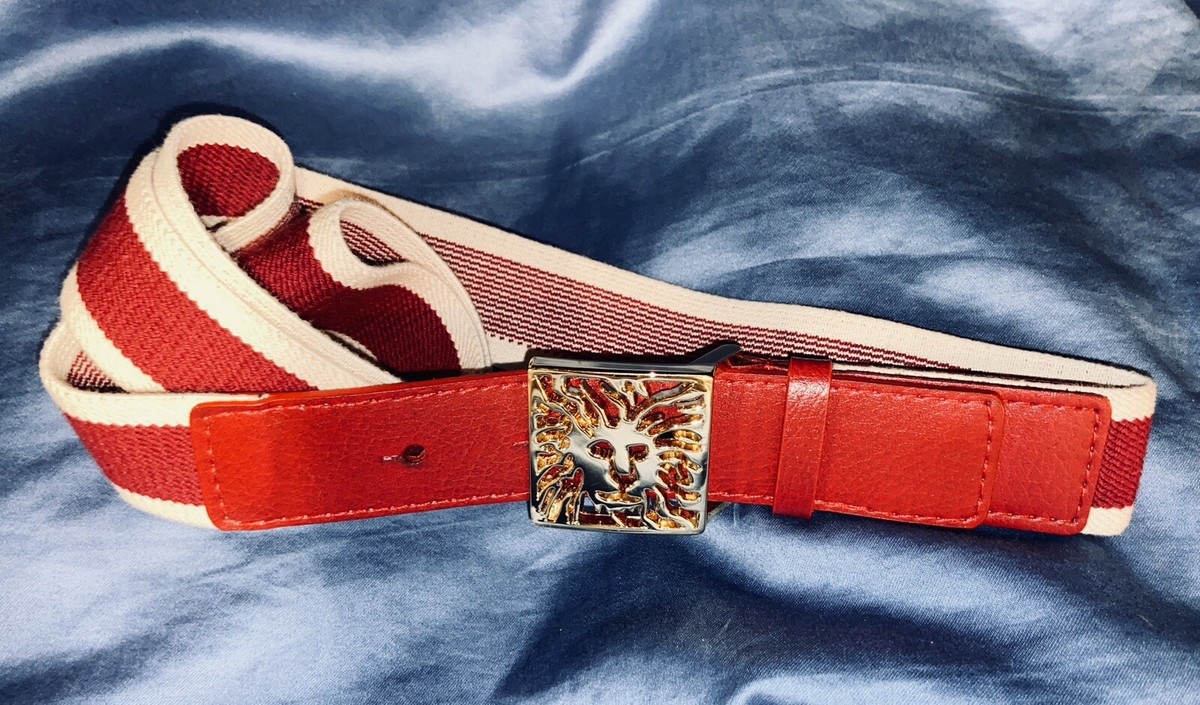 Anne Klein Vintage Logo Lions Head Gold Buckle Genuine Leather Belt | Size Large Anne Klein Lion Head Belt - Etsy main image 4