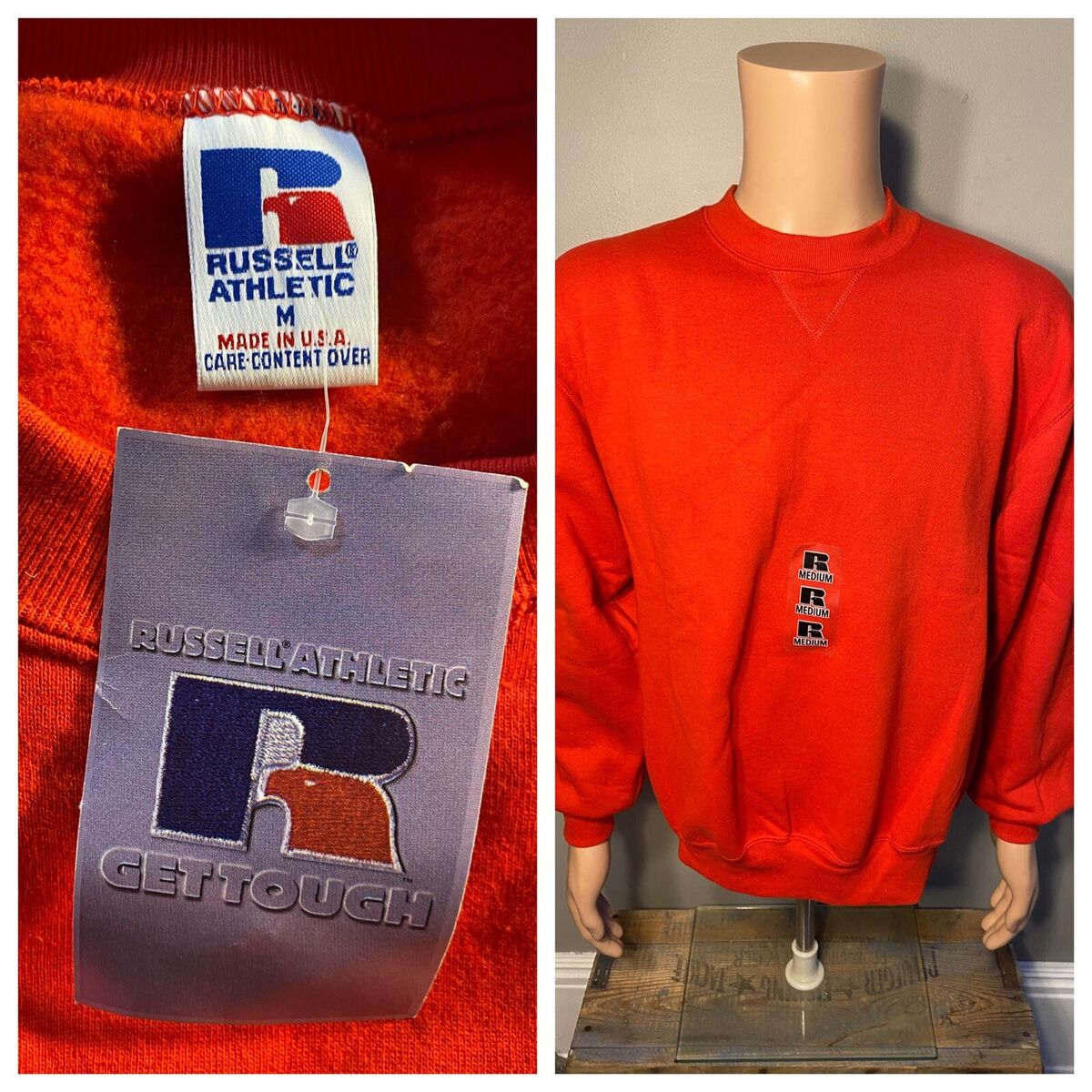 Vintage Deadstock Russell Athletics Blank Red Made in USA 50 Vintage Deadstock Russell Athletics Blank Red Made in USA 50