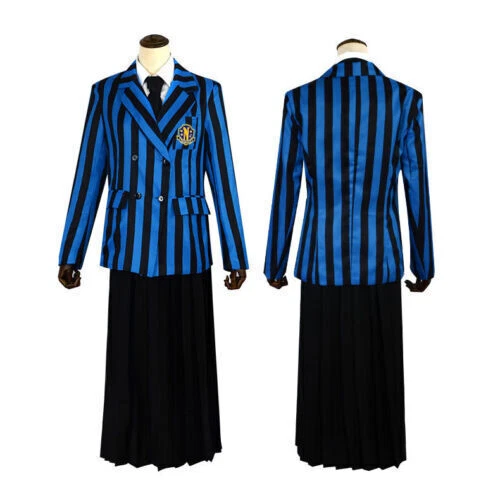 Addams Cosplay Wednesday School Uniform Dress Enid Xavier Bianca Masquerade Suit - Bild 10 von 17