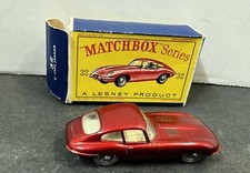 Vintage Lesney Matchbox Series No. 32 "E" Type Jaguar Made in England w/ Box