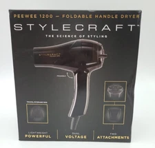Stylecraft Peewee Dual Voltage Travel Dryer Folding Handle, Portable Blow Dryer