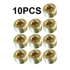 10PCS 3/8" Solid Brass Male NPT Thread Allen Head Pipe Plug Hex Socket
