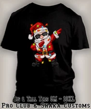 Christmas Dapping Lights Santa Tee Shirt Holiday Pro Club Shaka Big Tall Small T