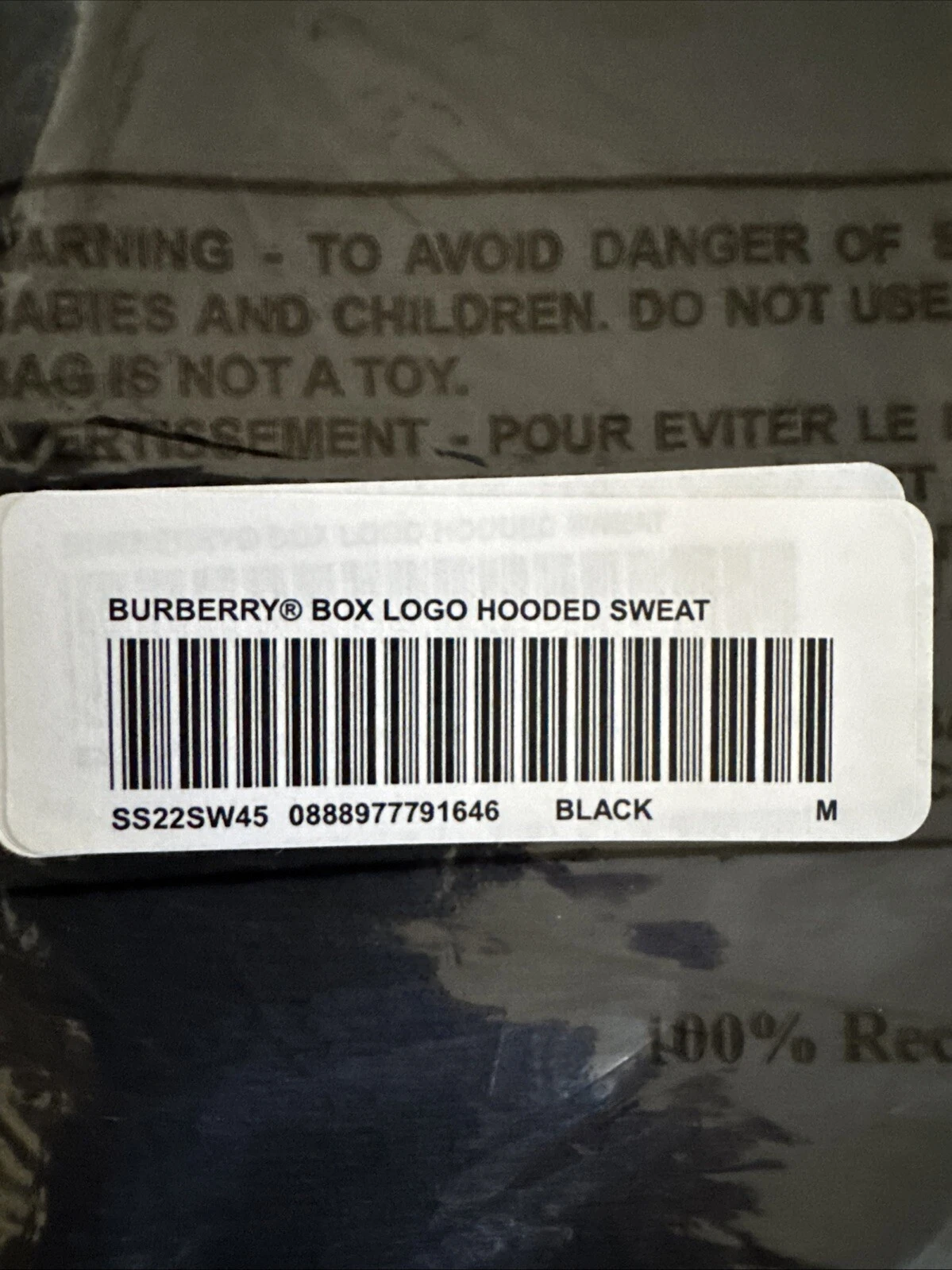 Felpa con cappuccio Supreme X Burberry nera taglia media nuova con etichetta scatola logo nuova