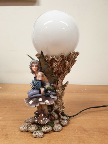 FAIRY HADAS ELFEN FEES FATA FATINA LAMPADA LAMP SEDUTA BLU CHIARO NO LES ALPES - Picture 3 of 8