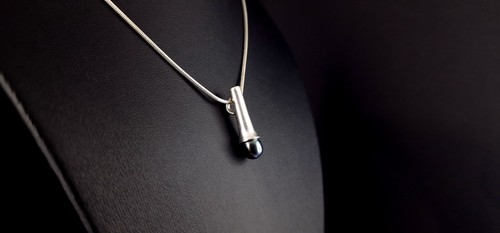 Anhänger Silber 925 Perle dunkel mattiert - elegant & außergewöhnlich - Bild 5 von 12