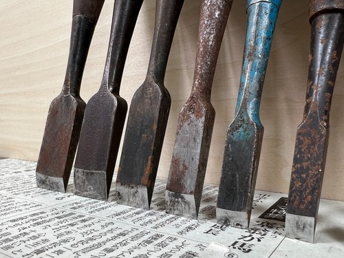 Vintage Japanese Chisel 10set Nomi /Hand Plane Saw Iron Hammer Hand Tool/d62 - Picture 15 of 23