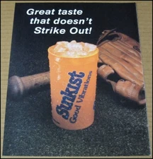 1985 Sunkist Soft Drink Print Ad Advertisement Good Vibrations Orange Vintage