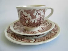 Set Alfred Meakin Fair Winds Plate Saucer & Cup Historical Scenes Chinese Export