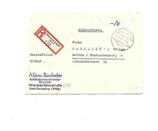 FZ Württ / MOCHENWANGEN 16.8.46 en carta electrónica comercial, defectos de esquina en la parte superior izquierda