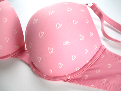 VICTORIA'S SECRET PINK Super Push-Up Bra VS Pink Hearts 34C 34D