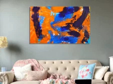 painting on canvas  39” X 62” Acrylic, Abstract, POP Art, giant