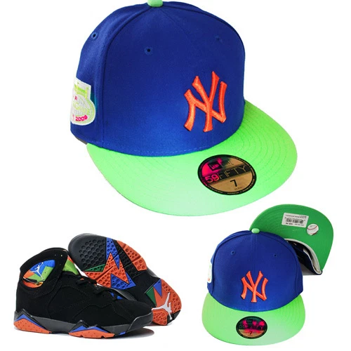 New Era New York Yankees 5950 Fitted Hat Nike Jordan 7 Retro Orange Green  Cap