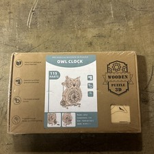 ROKR 3D DIY Wooden Puzzle Mechanical Gear Owl Clock Kit Gift for Adults  Teens