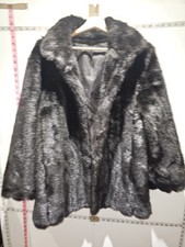 Vintage ‘bickler’ Dark Brown Faux Fur Coat Size 16 Express Shipping