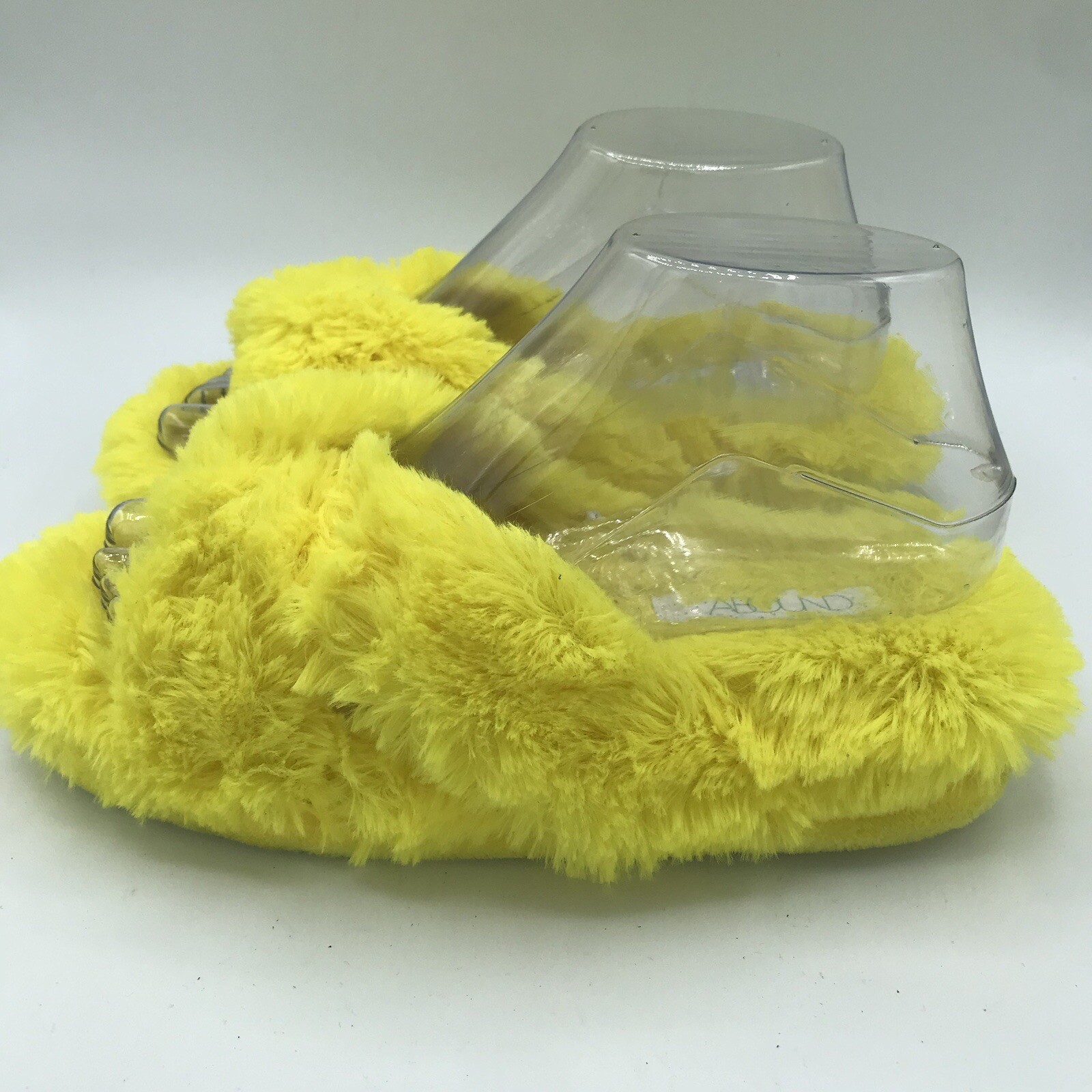 PANTOFOLA D’ORO Nordstrom Abound taglia S 5 6 ciabatte gialle peluche slip on tracolla comode usate in ottime condizioni