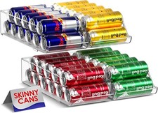 Sorbus Skinny Soda Can Organizer 4 Pack, Soda Can Dispenser, Holds 11 Cans Each
