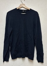 HUGO BOSS Men's 100 virgin Wool Slim Fit Crew neck blue Sweater Sz L read desc
