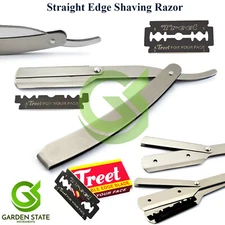 Silver Color Straight Edge Beard Razor Hair Shaving Folding Knife Barber Razors 