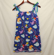 Girls Custom Made Care Bears Pillowcase Dress One Size Blue Ribbon Straps